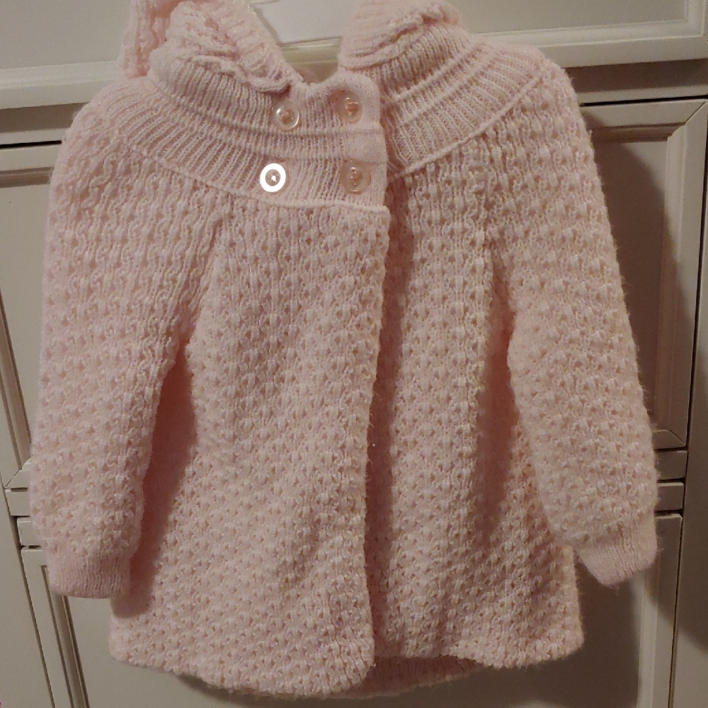 Cozy Pink Knit Hooded Cardigan
